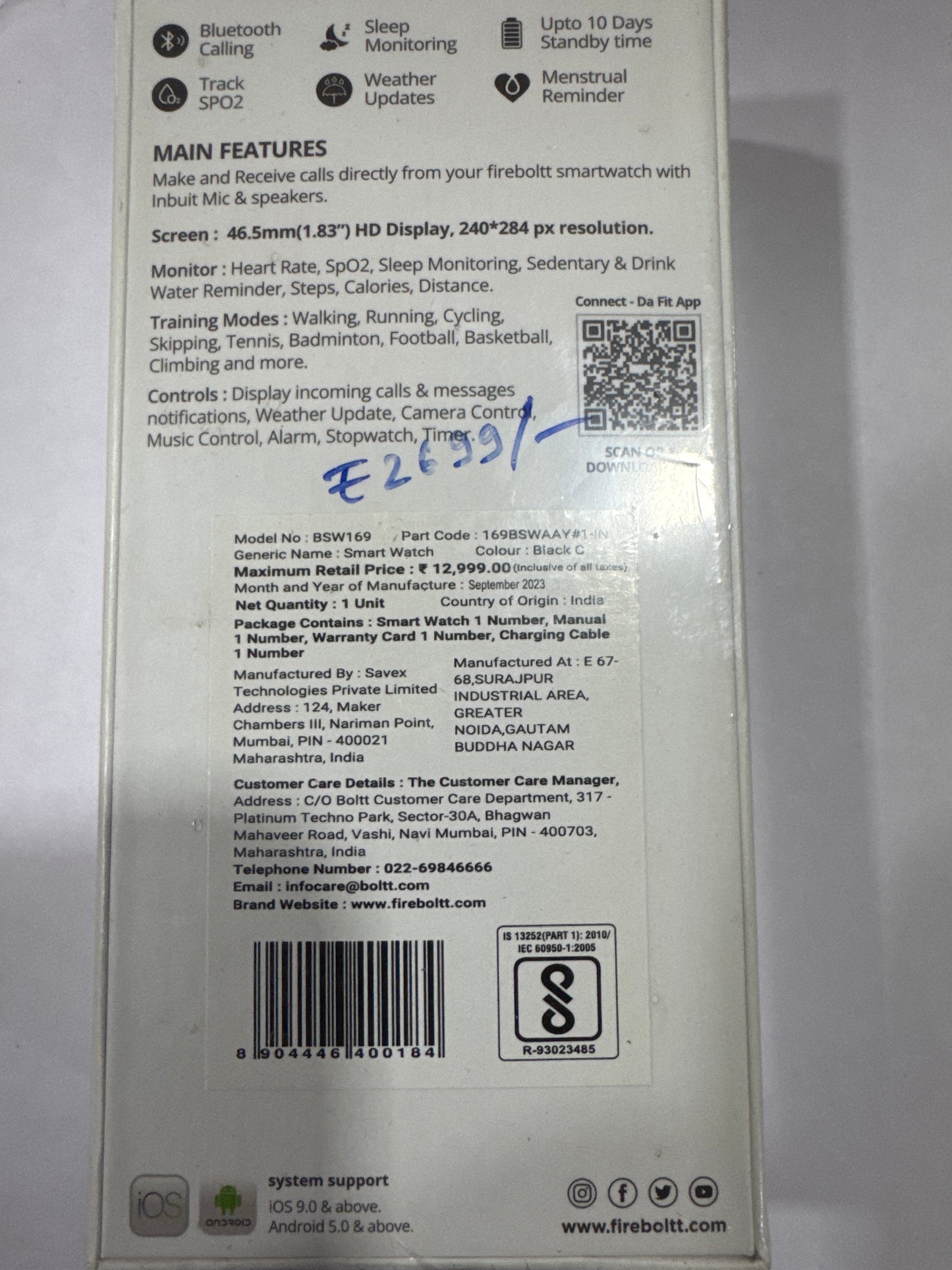 FIRE BOLT Full Touch Display (46.5MM) Bluetooth Calling