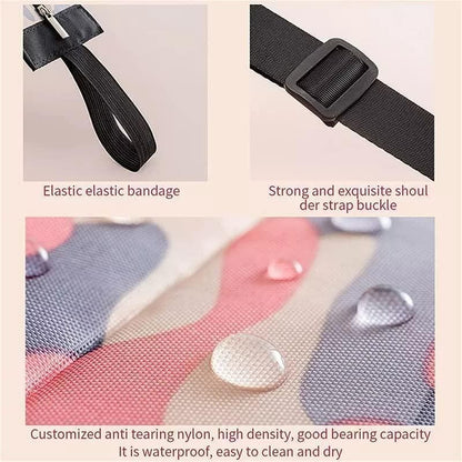 Foldable Shopping Handbag Travel Bag Women Shoulder Waterproof Carry Bag, Folding Tote Bag With Zip (1Pcs)
